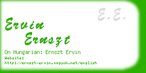 ervin ernszt business card